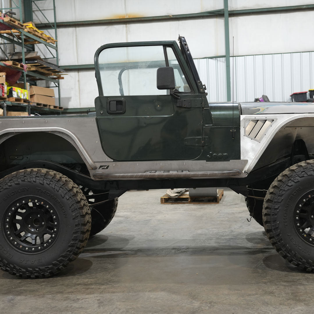 Full-Length Rocker Armor for Jeep YJ Fender Notch Step Motobilt