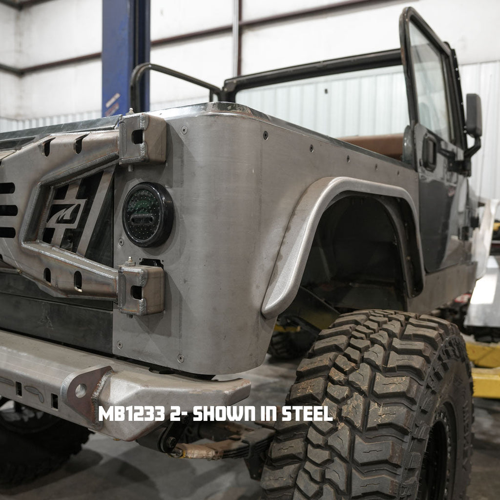 Double Arch Rear Fender Flare for Jeep CJ/YJ/TJ Aluminum 2 Inch Motobilt