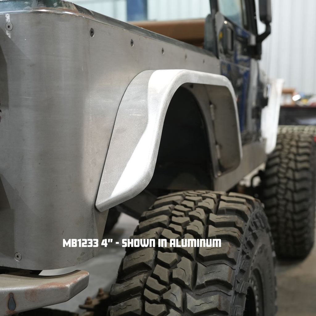 Double Arch Rear Fender Flare for Jeep CJ/YJ/TJ Aluminum 4 Inch Motobilt