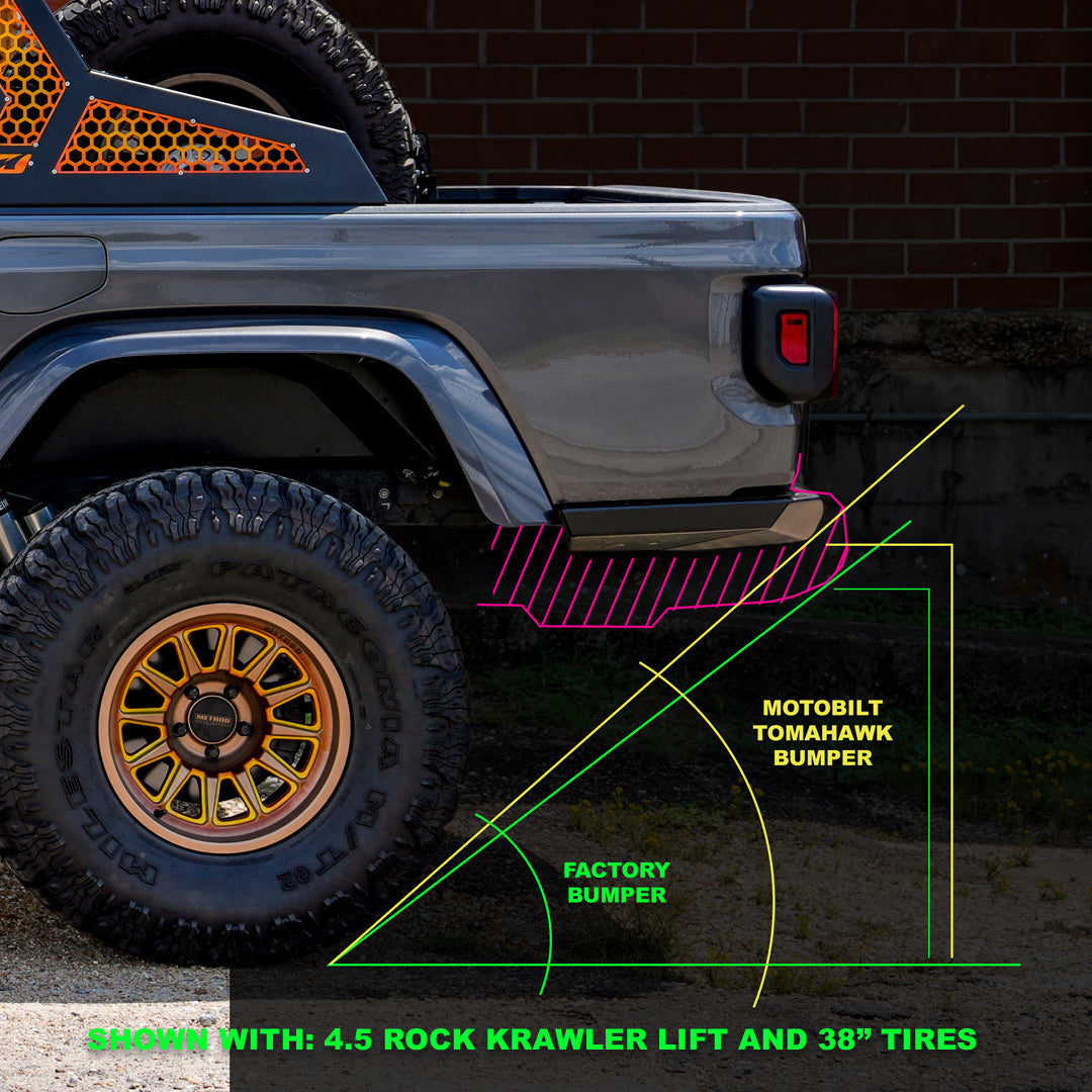 Tomahawk High Clearance Rear Bumper for Jeep JT Motobilt