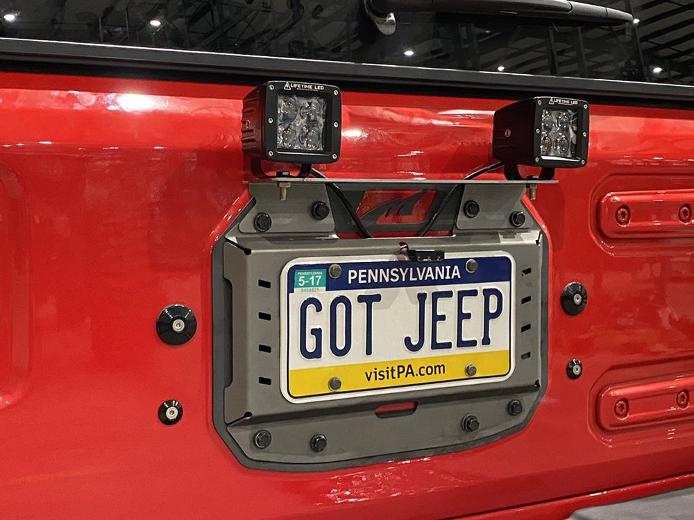 Aluminum Rear LED Light Bracket for MB1077 Fits Jeep JL Motobilt