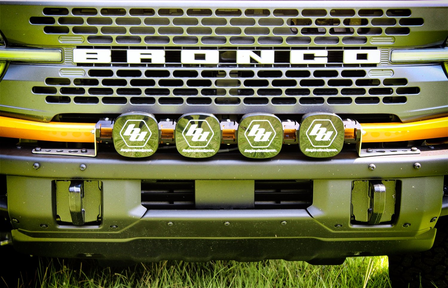 Front Bumper Mount For Baja Designs 4 Light XL Linkable Light Bar On 2021 Ford Bronco Bare Steel Motobilt