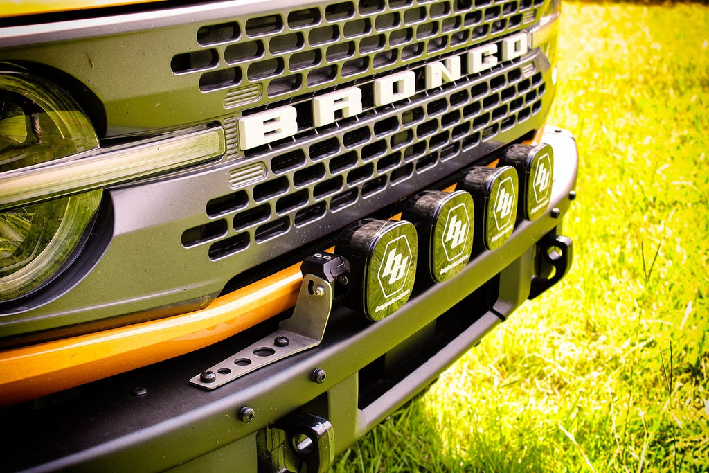 Front Bumper Mount For Baja Designs 4 Light XL Linkable Light Bar On 2021 Ford Bronco Bare Steel Motobilt