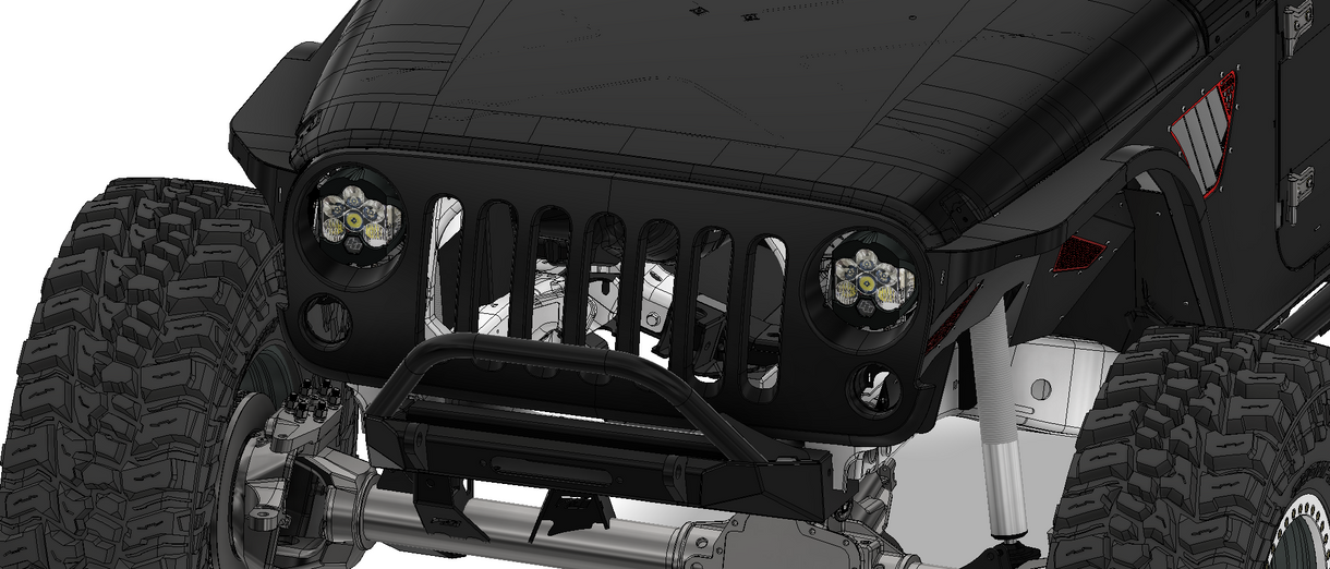 Headlight Bracket Kit for Baja Designs LP6 for Jeep JK Motobilt