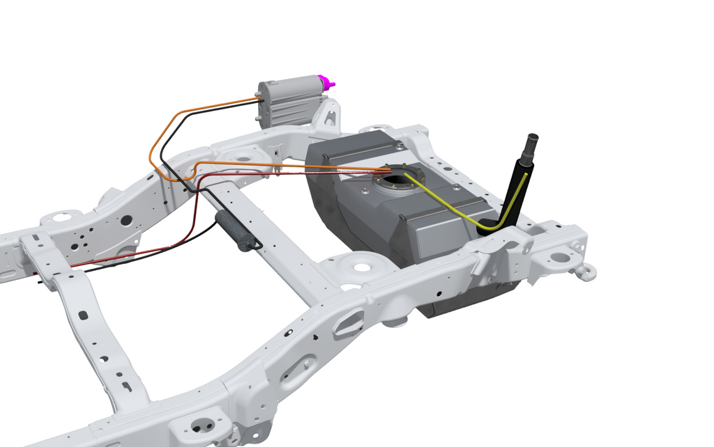EVAP And Fuel Line Modification Kit For Rear Mounted Fuel Tank In Jeep JL Motobilt