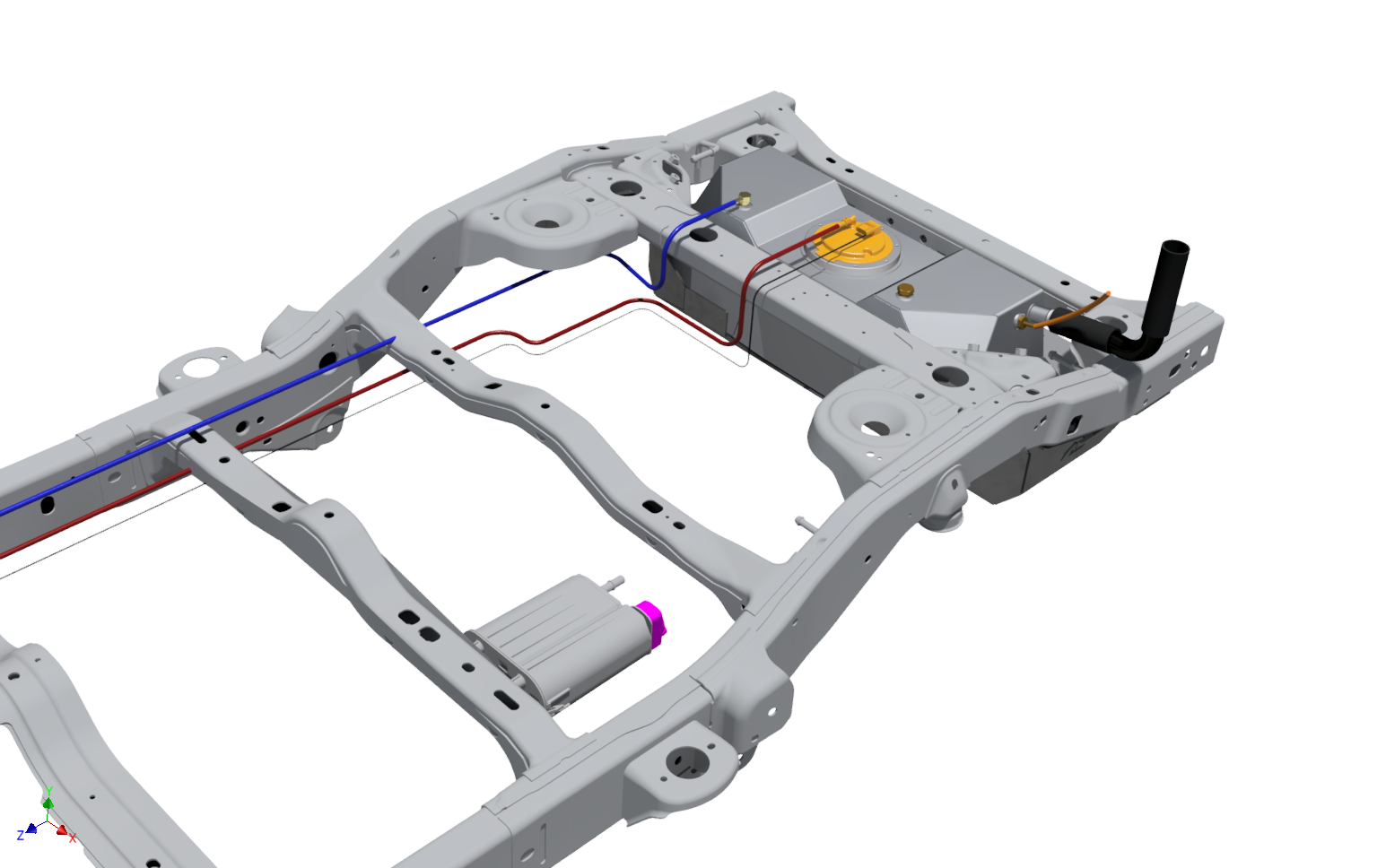 EVAP And Fuel Line Modification Kit For Rear Mounted Fuel Tank In 12-18 Jeep JKU Motobilt