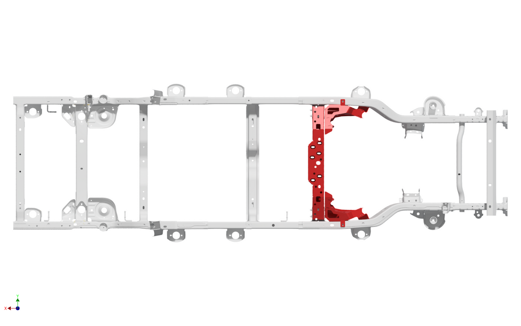 4 Link Front Suspension Brackets With Transmission Crossmember For 12-18 Jeep JKU Bare Steel Motobilt