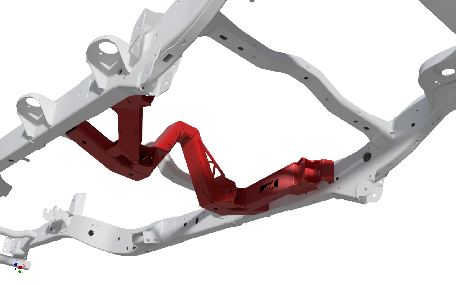 4 Link Rear Suspension Brackets With Crossmember For Jeep JKU Bare Steel Motobilt