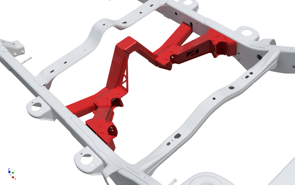 4 Link Rear Suspension Brackets With Crossmember For Jeep JKU Bare Steel Motobilt