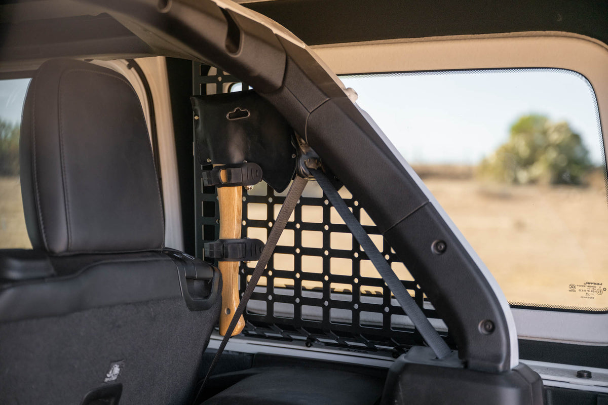 2018 2025 Jeep Wrangler 4 Door Rear Window Pocketed Molle Panels DV8 Offroad