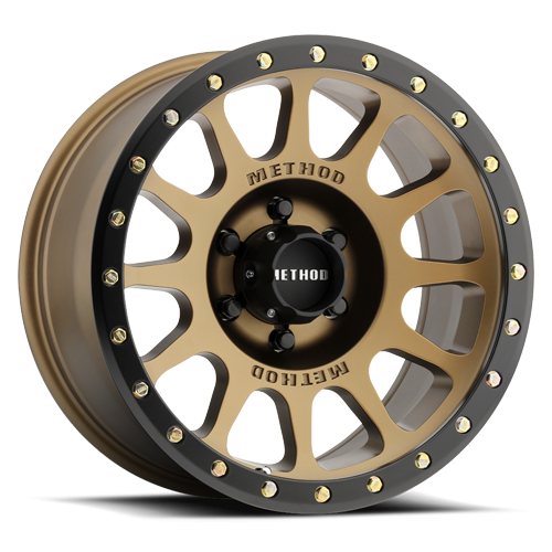 Aluminum Wheels 16x8 NV MR305 Bolt Pattern 6 On 139.7 Offset 0 Lip Size 1.57 Method Bronze BRZ Black Street Loc Method