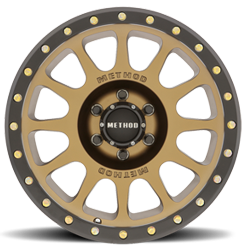 Aluminum Wheels 16x8 NV MR305 Bolt Pattern 6 On 139.7 Offset 0 Lip Size 1.57 Method Bronze BRZ Black Street Loc Method