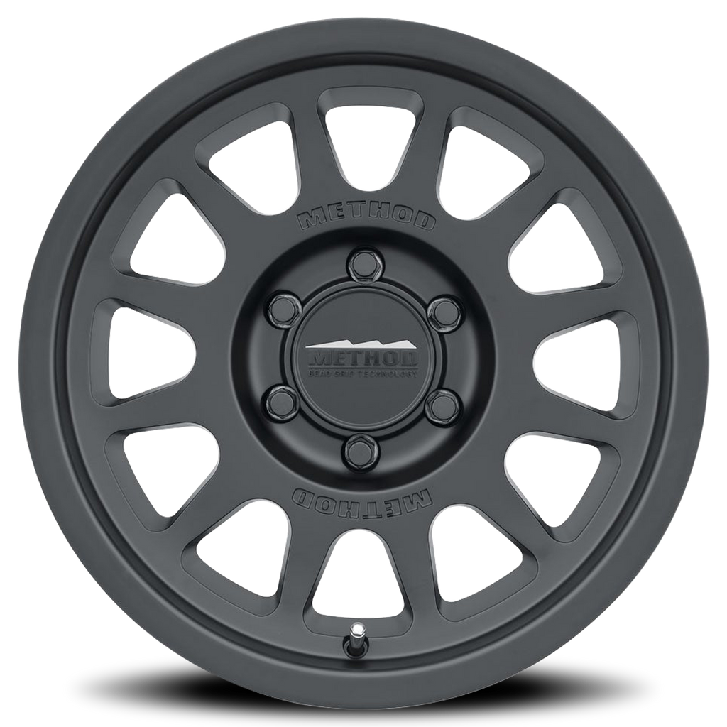 Aluminum Wheels 16x6.5 Bead Grip MR703 Bolt Pattern 6 On 180 Offset 90 Lip Size 0 Matte Black MB Method