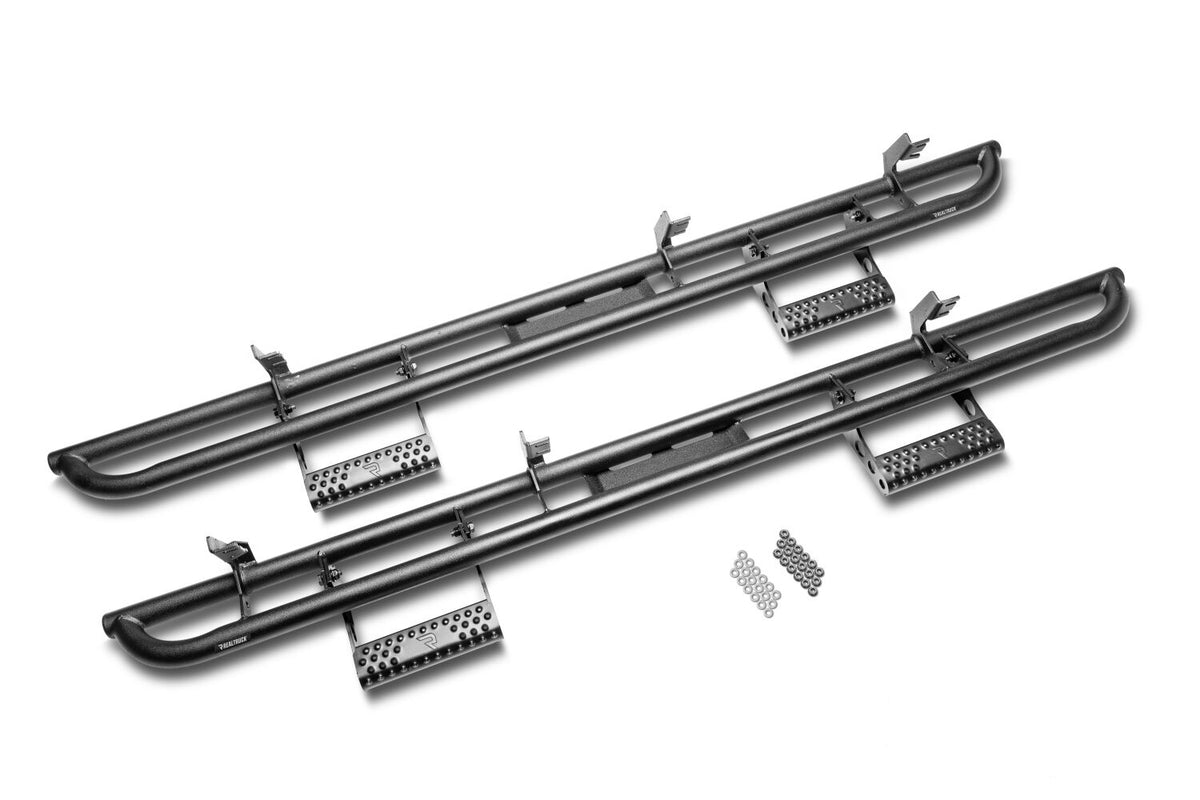 RKR Step System Cab Length (2 Step Mounts/2 Steps per Side) 1.75 Inch Rails 2022 -2026 Nissan Frontier Crew Cab Textured Black NFab
