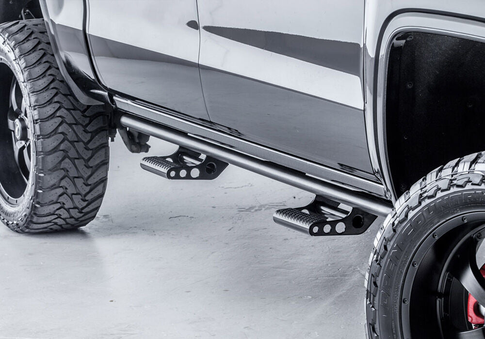 RKR Rock Rails Cab Length (2 Steps per Side) 22-26 Frontier Crew Cab Textured Black NFab