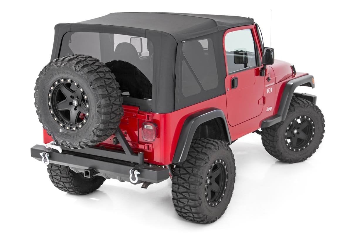 Soft Top Replacement Black Half Doors Jeep Wrangler TJ 4WD (97-06) Rough Country