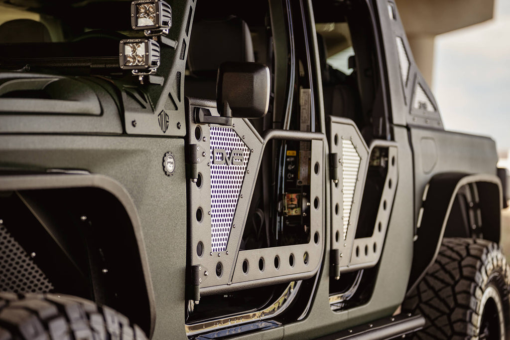 2018 2025 Jeep Wrangler JL JLU Gladiator JT Front Rock Doors DV8 Offroad