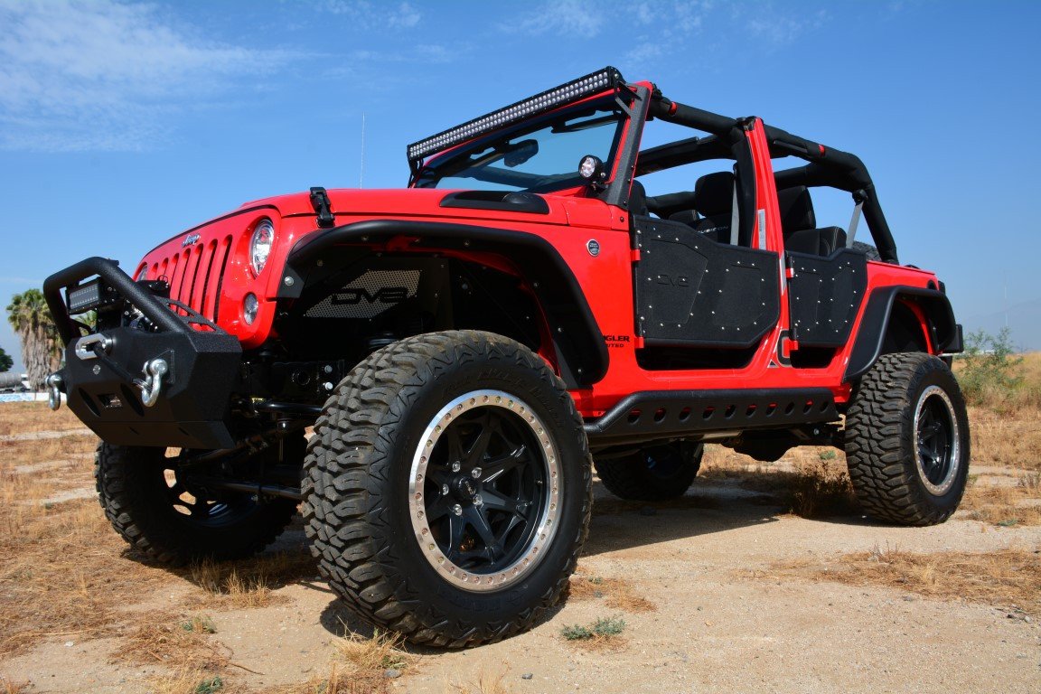 2007 2018 Jeep Wrangler JKU Rear Rock Doors DV8 Offroad