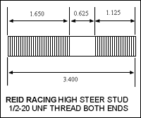 Dana 60 ARP High Steer Stud And Nut Single Kit Artec Industries