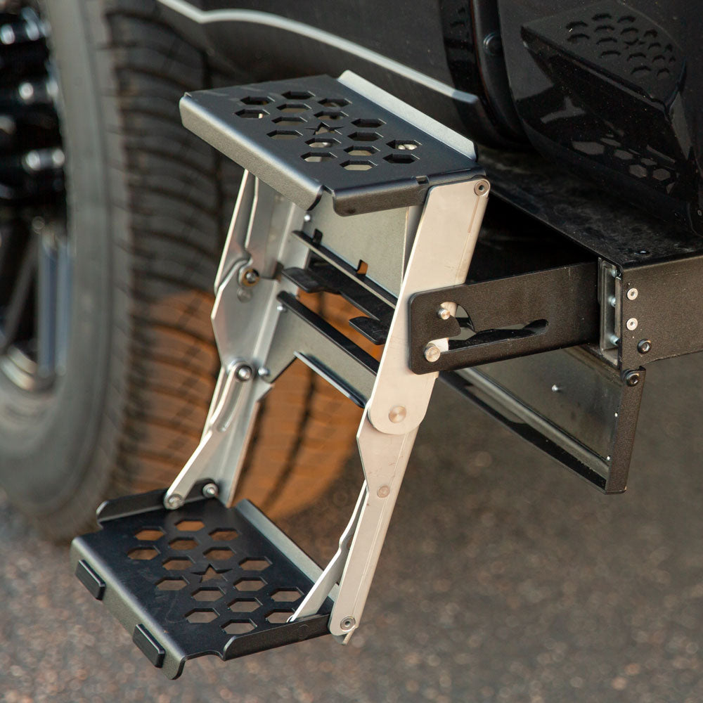 R-STEP 9 Inch Wide For 2016-2023 Toyota Tacoma Bed Step Attachment Brackets Behind Driver Rear Tire Rock Slide Engineering