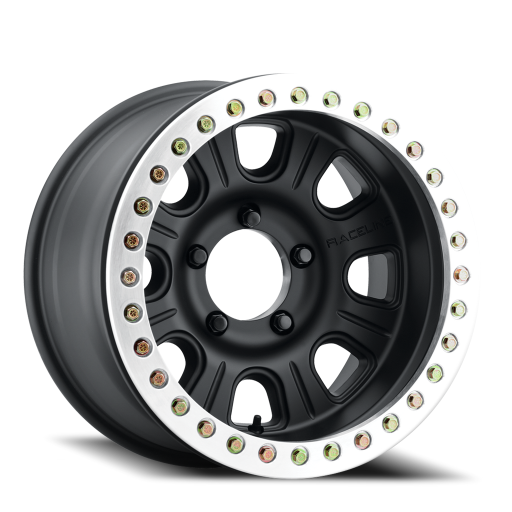 Aluminum Wheels 17x9.5 Monster Beadlock RT231 Machined Face Black -32 Offset 5 on 127 Bolt Pattern 83.82 Bore Raceline