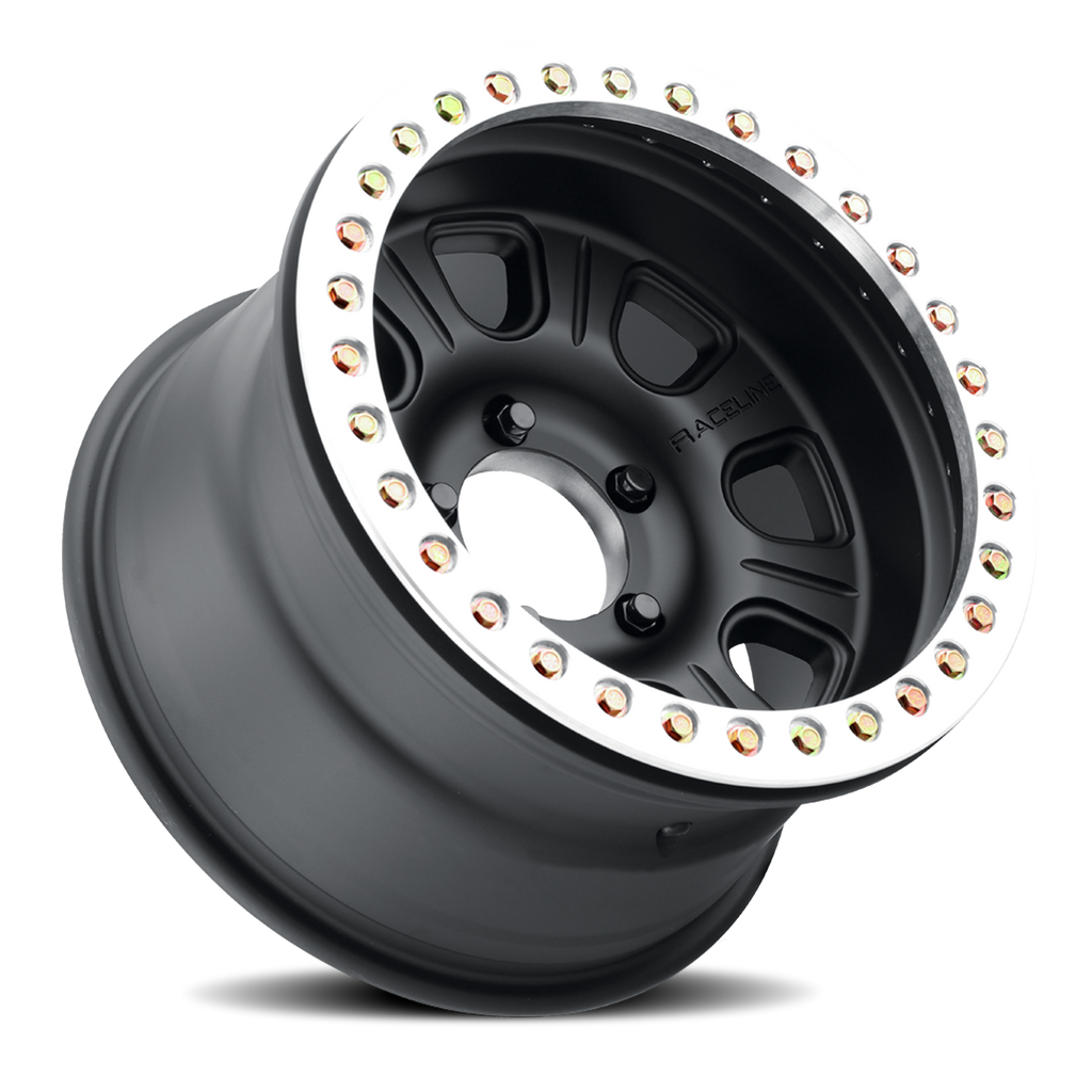Aluminum Wheels 17x9.5 Monster Beadlock RT231 Machined Face Black -32 Offset 5 on 127 Bolt Pattern 83.82 Bore Raceline