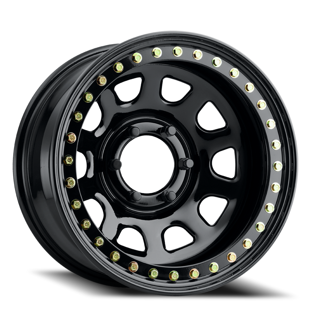 Aluminum Wheels 15x10 Black Daytona RT51 Gloss Black Beadlock -44 Offset 5 on 114.3 Bolt Pattern 83.82 Bore Raceline
