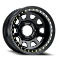Aluminum Wheels 17x8 Black Daytona RT51 Gloss Black Beadlock -25 Offset 5 on 139.7 Bolt Pattern 107.95 Bore Raceline