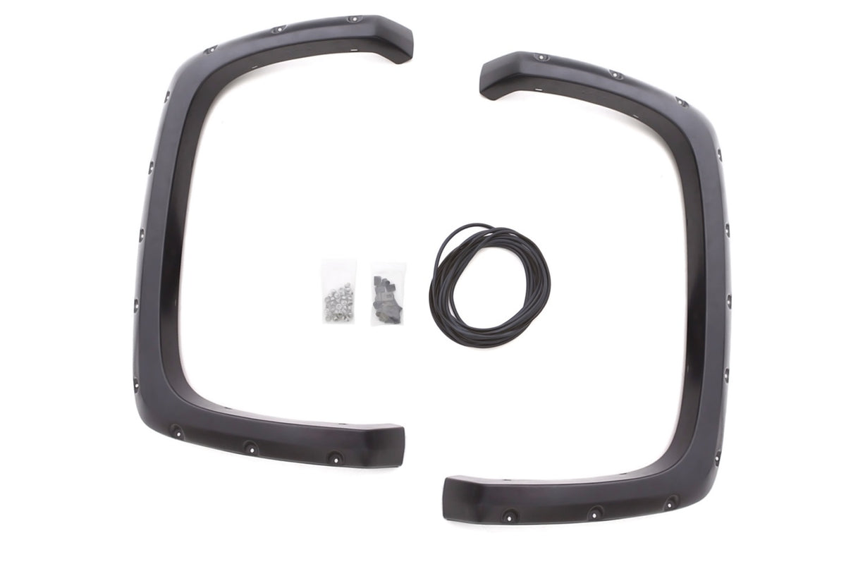 Rivet Style Fender Flare Set Rear, Smooth, 2-Piece Set 2007-2014 Silverado/Sierra 1500/2500 HD/3500 HD Fleetside Lund