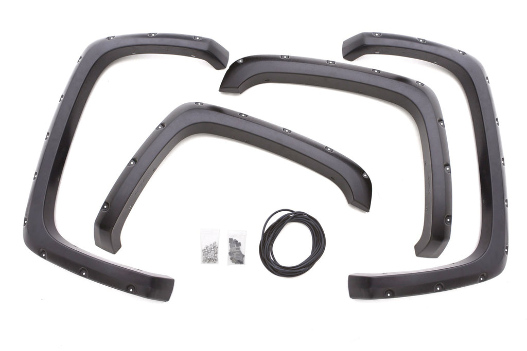 Rivet Style Fender Flare Set Front and Rear, Smooth, 4-Piece Set 2007-2014 Silverado/Sierra 1500/2500 HD/3500 HD Fleetside Lund