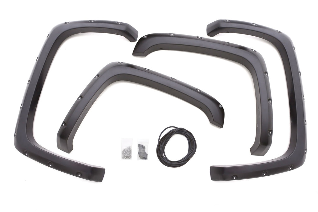 Rivet Style Fender Flare Set Front and Rear, Smooth, 4-Piece Set 2007-2013 Sierra 1500 Fleetside Lund