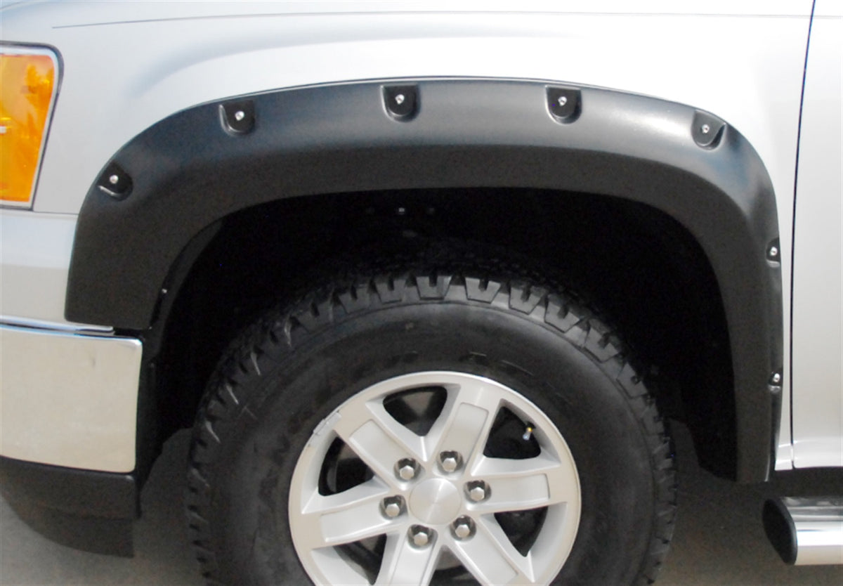 Rivet Style Fender Flare Set Front, Textured, 2-Piece Set 2007-2013 Sierra 1500 Fleetside Lund