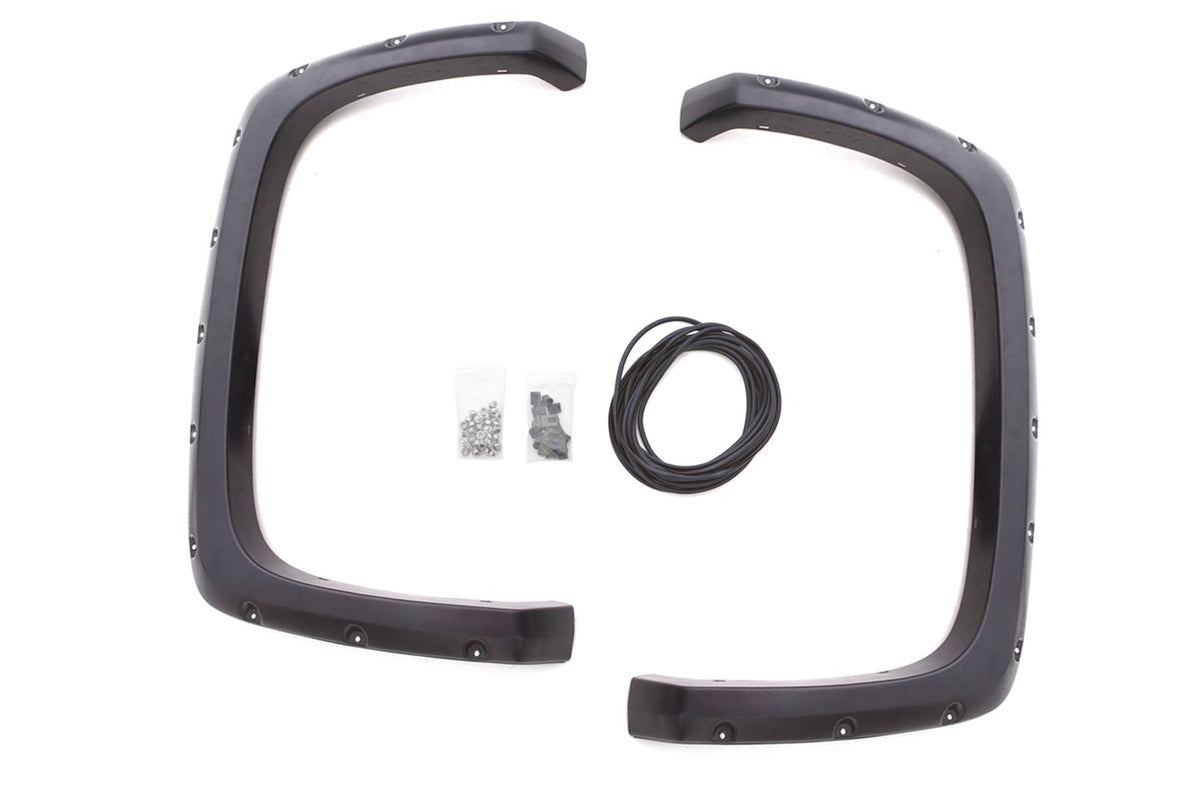 Rivet Style Fender Flare Set Rear, Textured, 2-Piece Set 2007-2013 Sierra 1500 Fleetside Lund