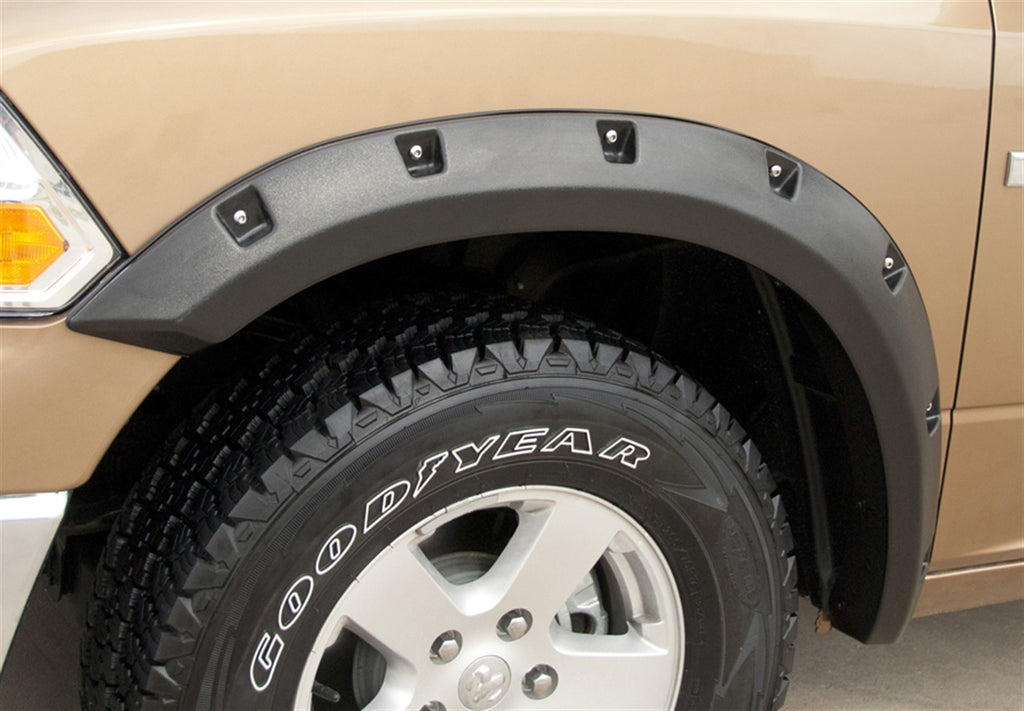 Rivet Style Fender Flare Set Front, Textured, 2-Piece Set 2009-2018 Dodge Ram 1500 Lund