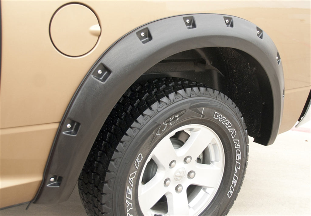 Rivet Style Fender Flare Set Front, Textured, 2-Piece Set 2009-2018 Dodge Ram 1500 Lund