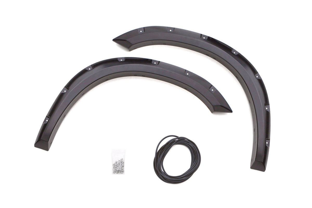 Rivet Style Fender Flare Set Front, Textured, 2-Piece Set 2009-2018 Dodge Ram 1500 Lund