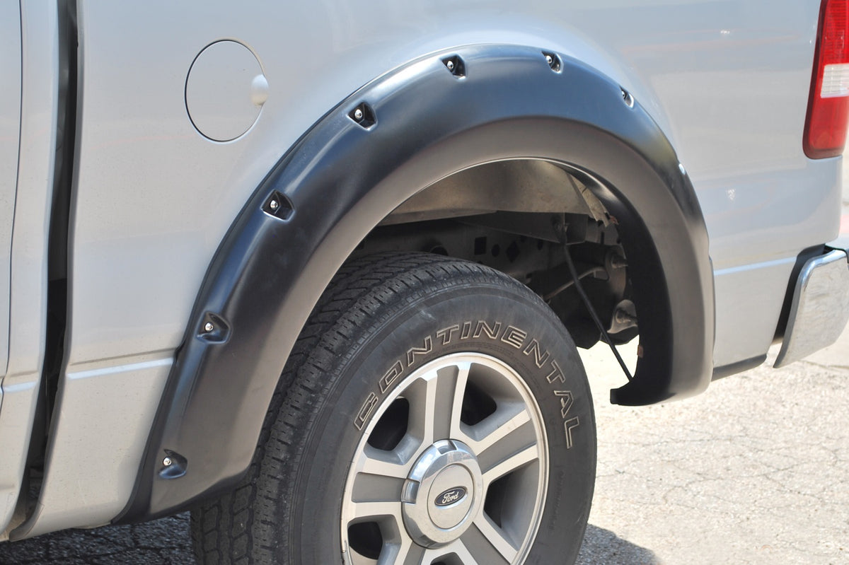 Rivet Style Fender Flare Set Front and Rear, Smooth, 4-Piece Set 2004-2008 Ford F-150 Fleetside Lund