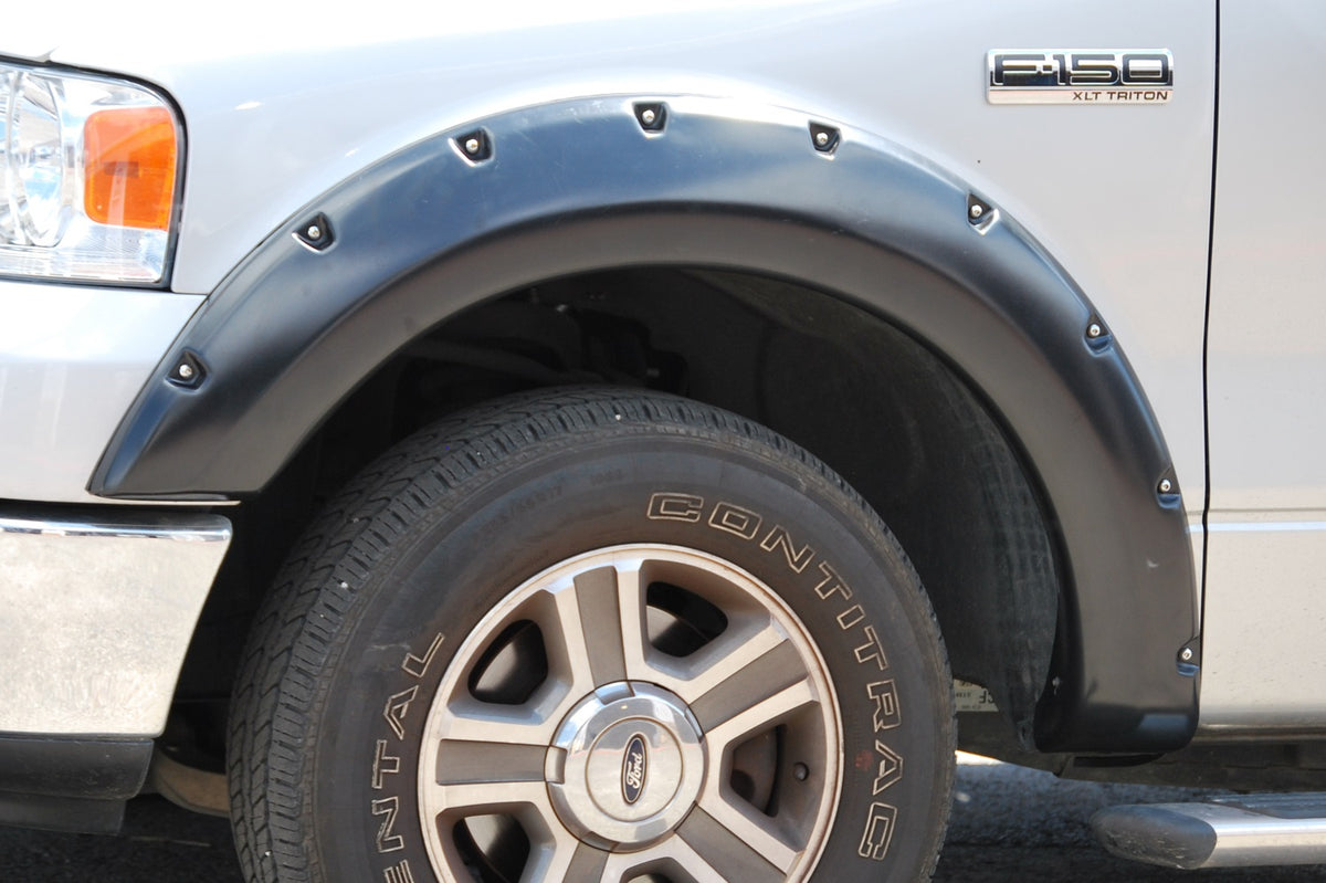 Rivet Style Fender Flare Set Front, Textured, 2-Piece Set 2004-2008 Ford F-150 Fleetside Lund