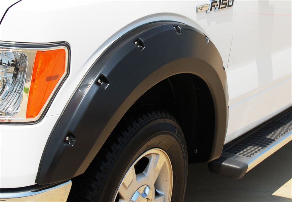 Rivet Style Fender Flare Set Front, Smooth, 2-Piece Set 2009-2014 Ford F-150 Fleetside Lund