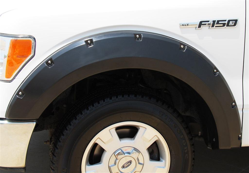 Rivet Style Fender Flare Set Front, Smooth, 2-Piece Set 2009-2014 Ford F-150 Fleetside Lund
