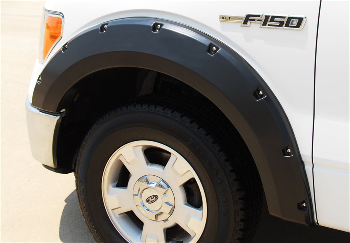 Rivet Style Fender Flare Set Front, Smooth, 2-Piece Set 2009-2014 Ford F-150 Fleetside Lund