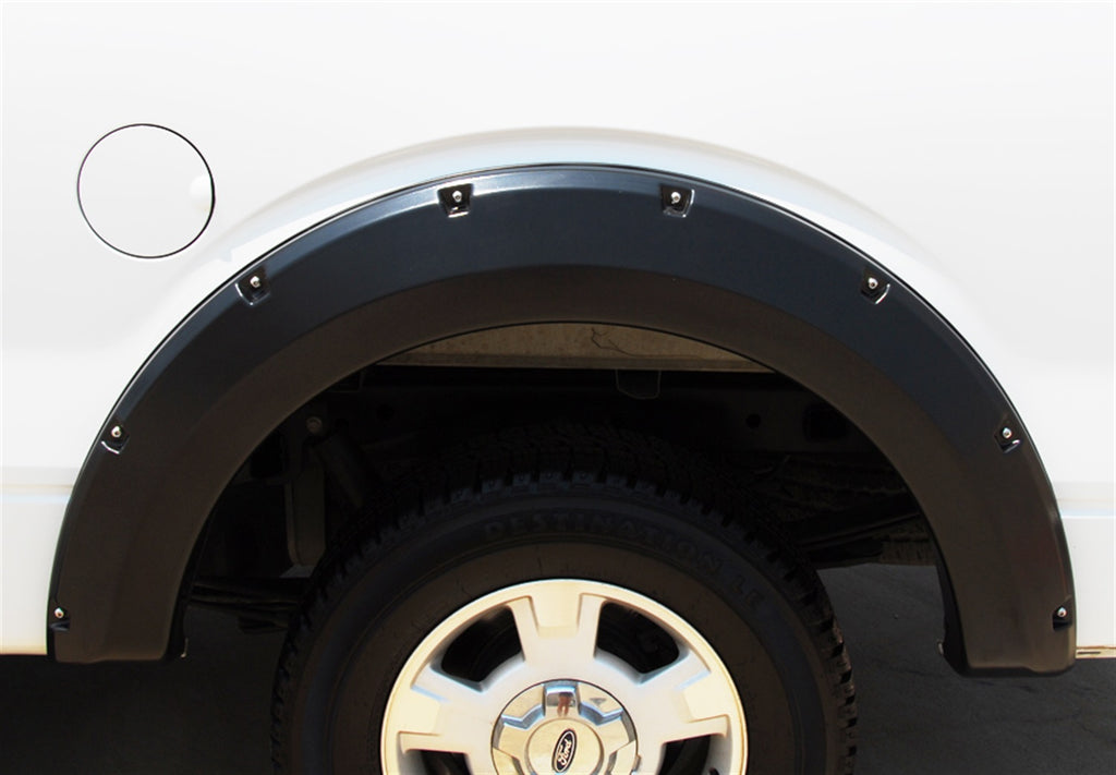 Rivet Style Fender Flare Set Rear, Textured, 2-Piece Set 2009-2014 Ford F-150 Fleetside Lund