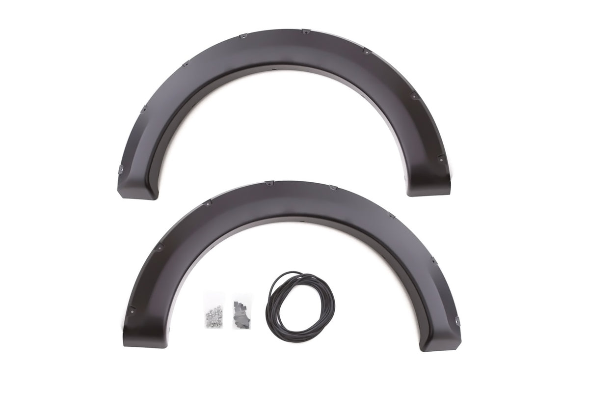 Rivet Style Fender Flare Set Rear, Smooth, 2-Piece Set 2008-2010 Ford F-250/F-350 Super Duty Fleetside Lund