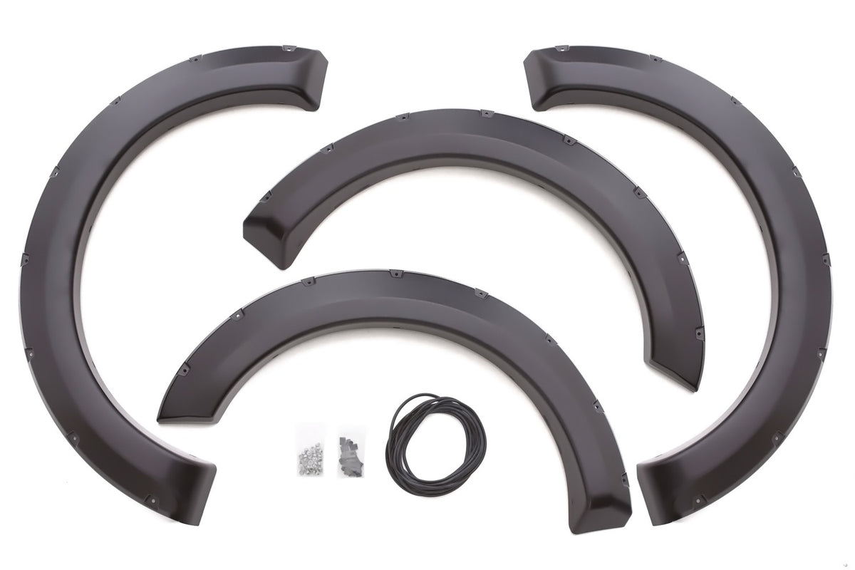 Rivet Style Fender Flare Set Front and Rear, Smooth, 4-Piece Set 2008-2010 Ford F-250/F-350 Super Duty Fleetside Lund