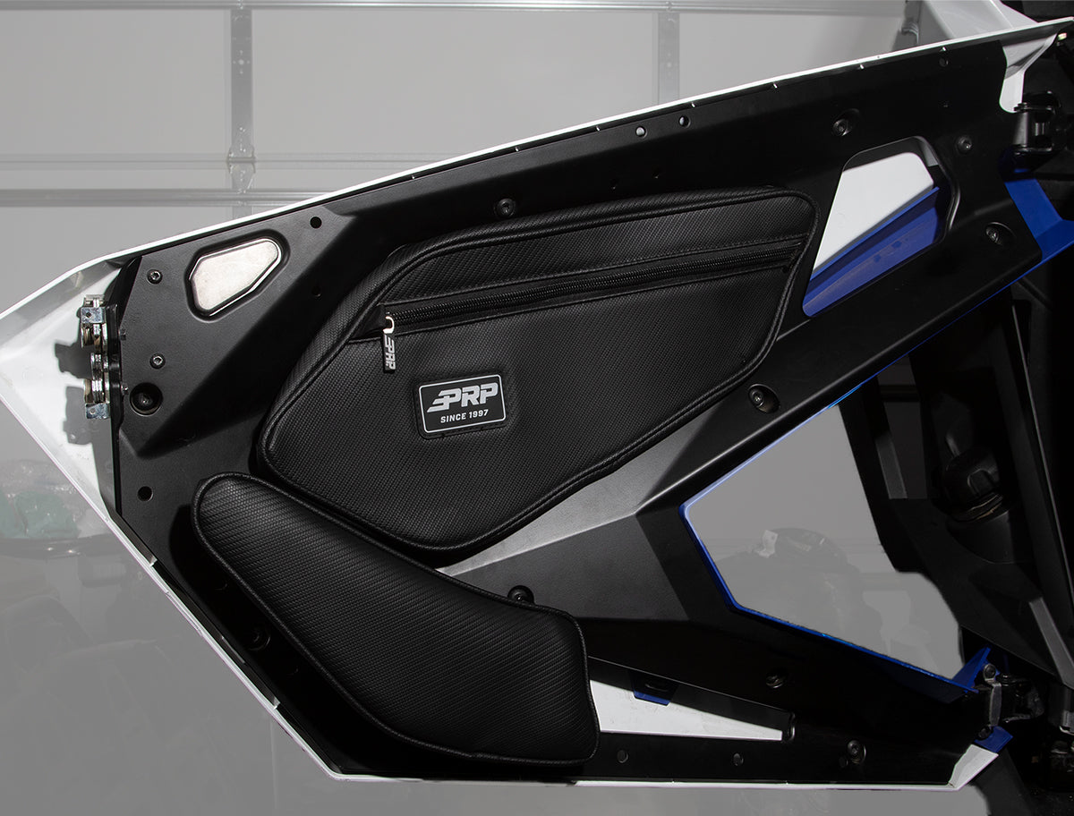PRP Shreddy Front Door Bags with Knee Pad for Polaris RZR PRO XP PRO R Turbo R Pair Black and Pink PRP Seats