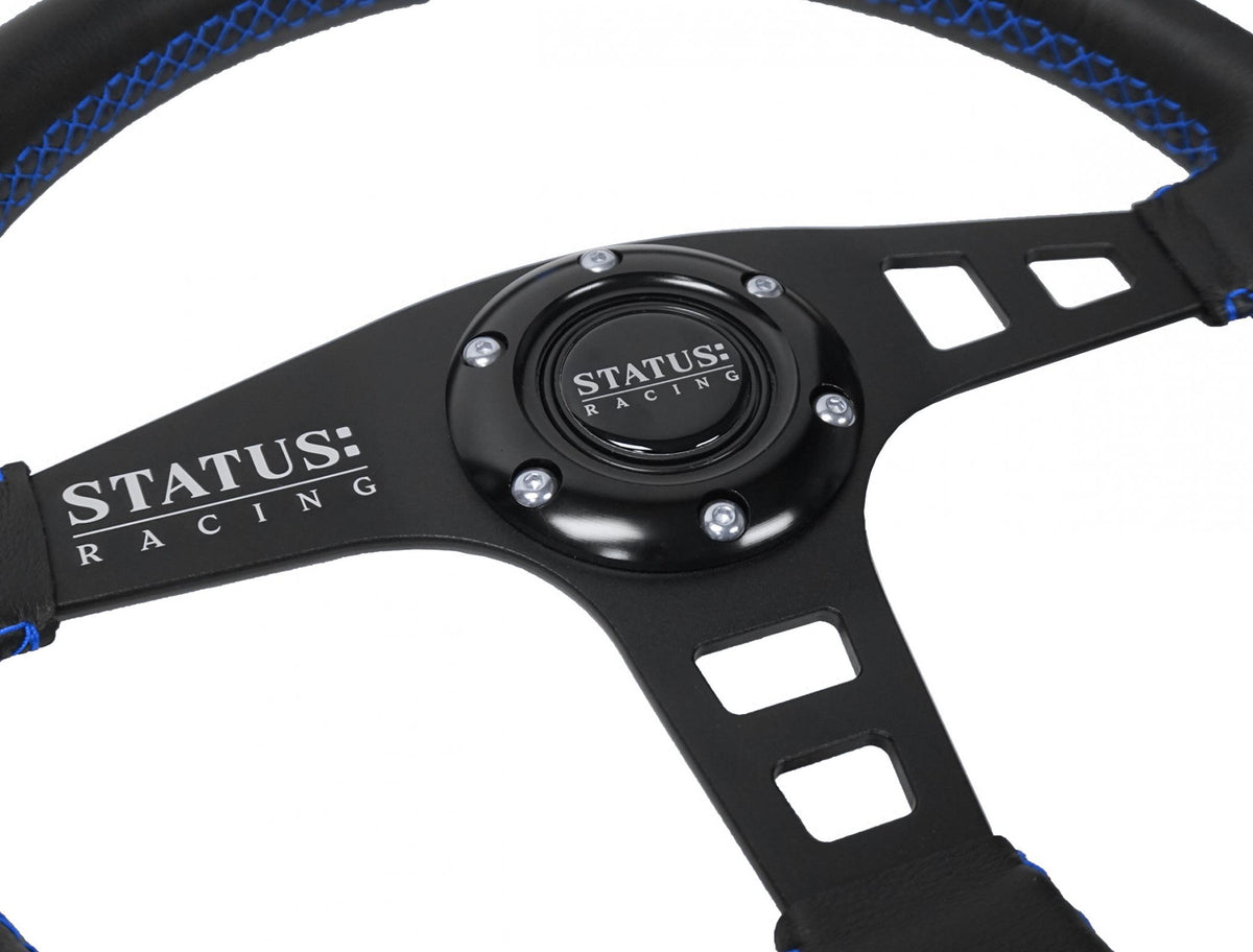 Flat Leather Steering Wheel 13 Inch Diameter PRP Seats