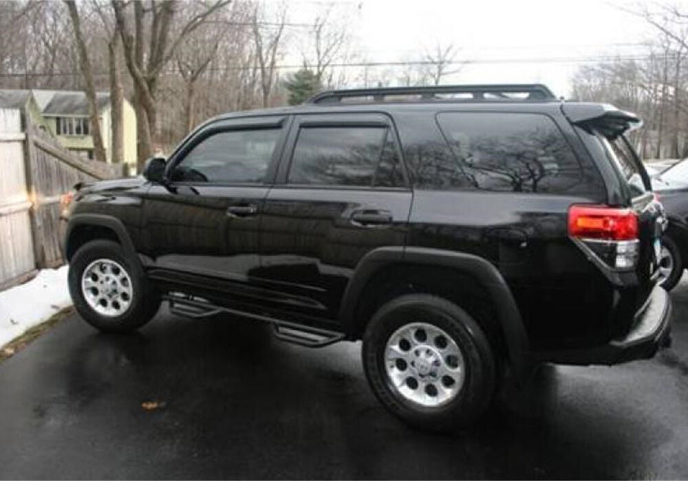 Nerf Step Bar Wheel-to-Wheel (2 Steps per Side) 3 Inch Main Tube Diameter 2003-2009 Toyota 4Runner Textured Black NFab