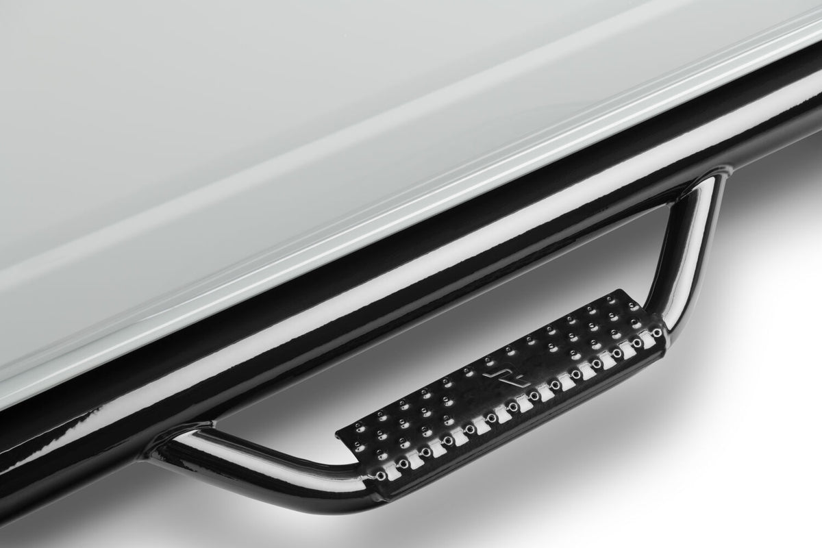 Nerf Step Bar Cab Length (2 Steps per Side) 2004-2006 Toyota Tundra Double Cab Gloss Black NFab