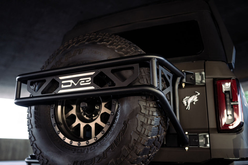 2021 2024 Ford Bronco Spare Tire Guard Accessory Mount DV8 Offroad