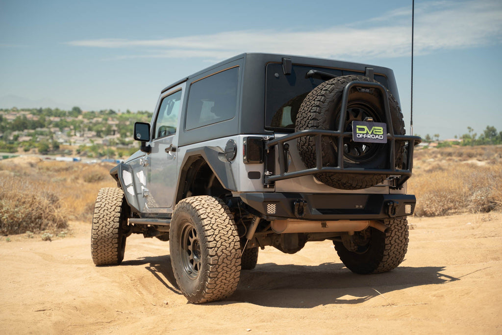2007 2018 Jeep Wrangler Body Mounted Tire Carrier DV8 Offroad
